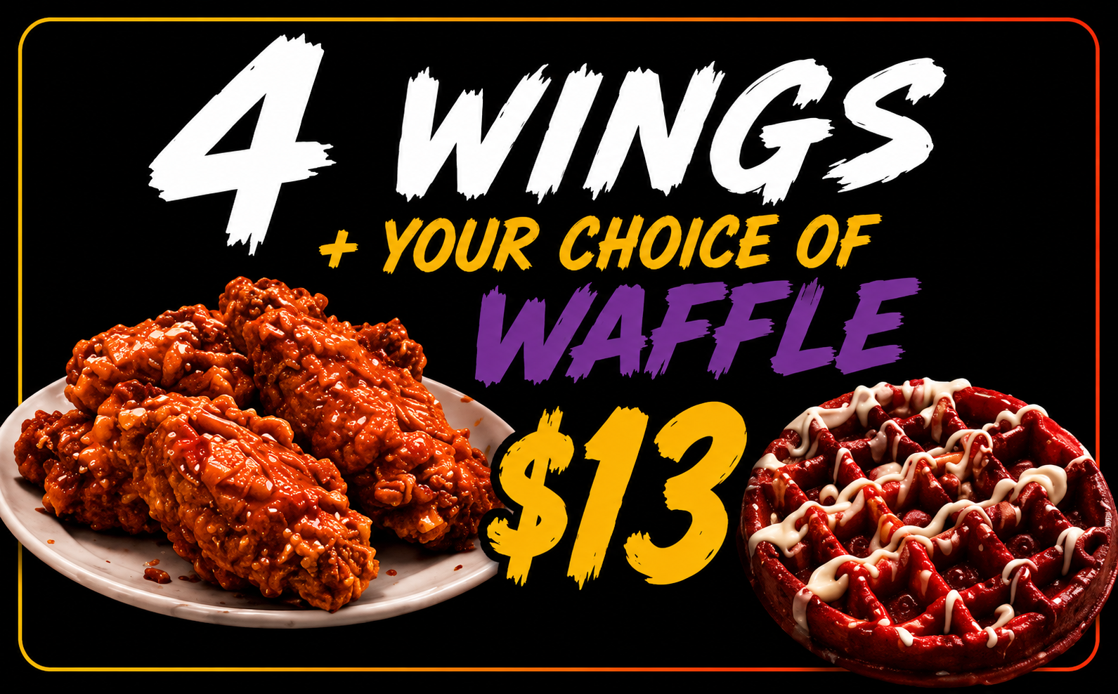 4 Wings + Waffle